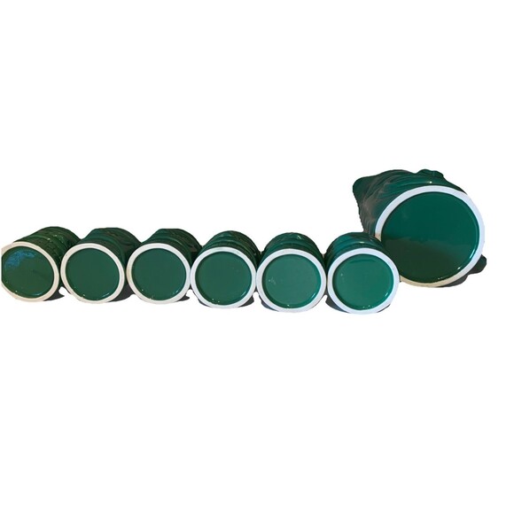 Vintage Tiki Teal Green Ceramic Pottery Pitcher with 6 Matching Glasses Set - Picture 2 of 8